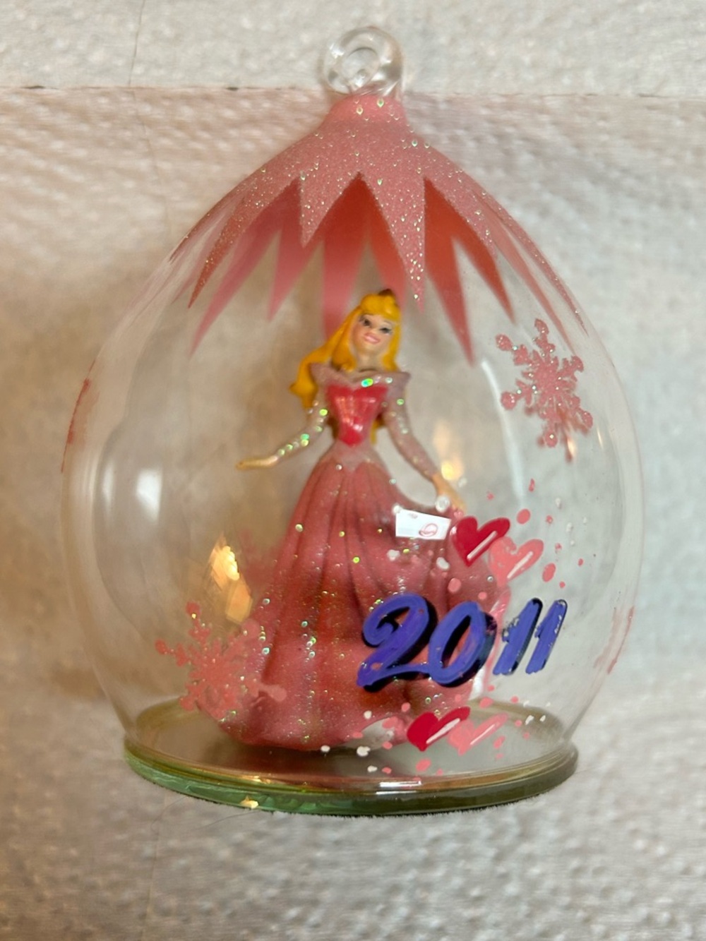Disney Christmas Ornament Sleeping Beauty Aurora Glass 2011 Walt Disney World